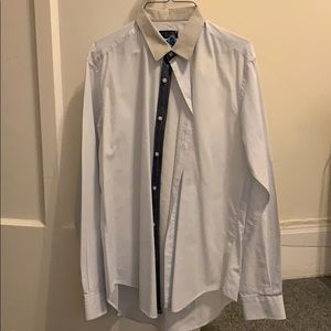 Zara Man light blue tailored fit button up shirt